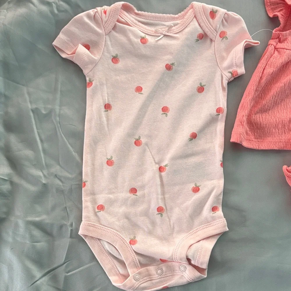 Carter's Coral Pink Ruffle Dress and Bodysuit - 6M